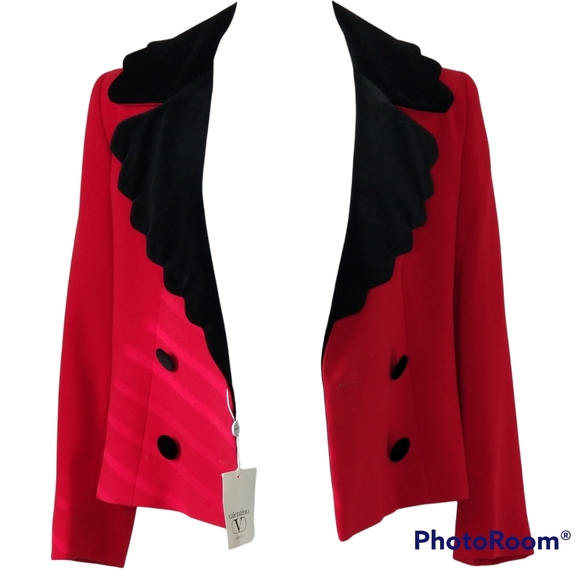 Sold Other Platform! Valentino Blazer Jacket NWT Lambs Wool Red Double Breasted - Picture 16 of 16